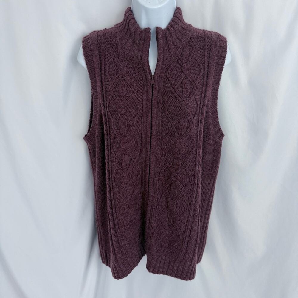 Denim&Co Zip Up Sweater Vest Size Medium